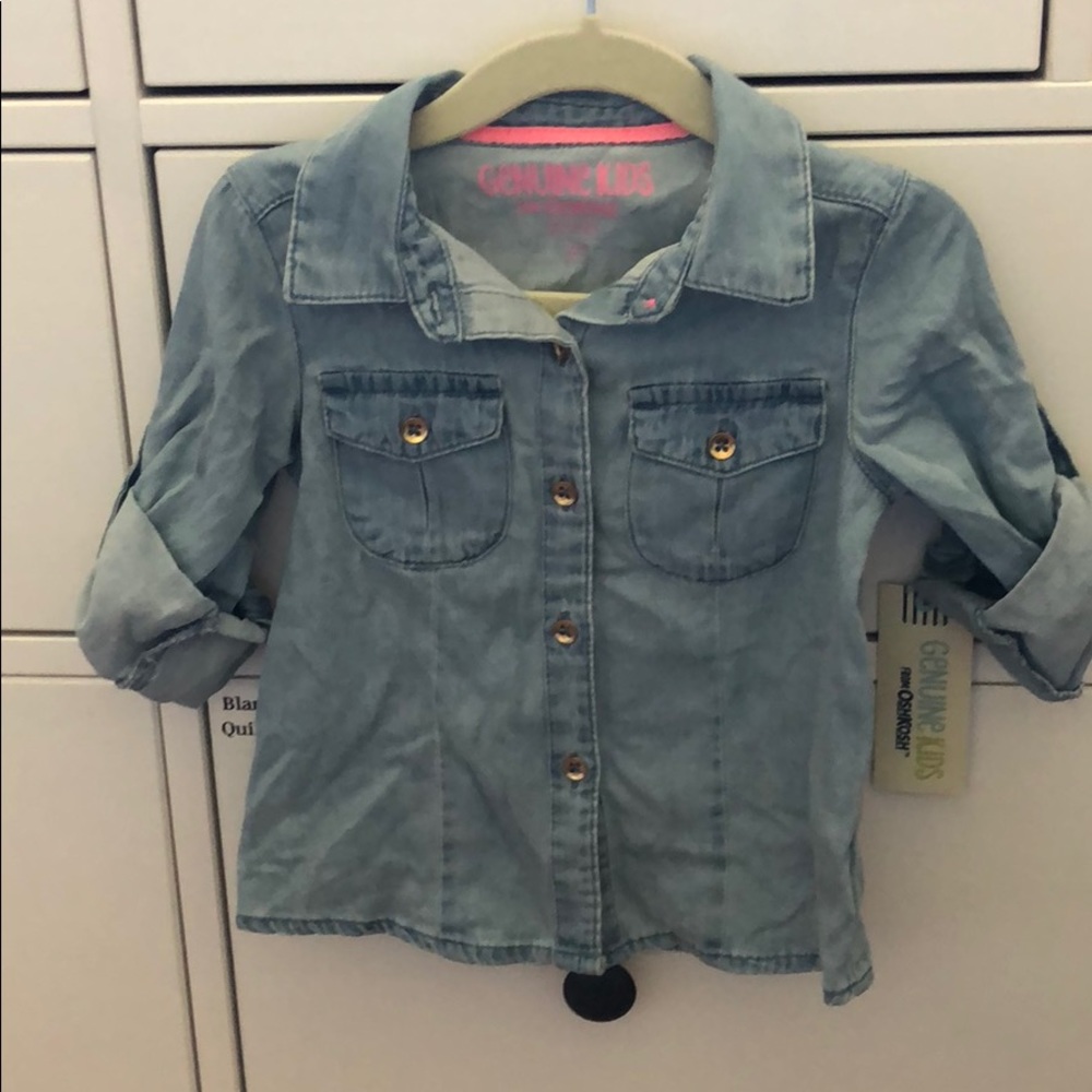 NWT OshKosh Denim button front shirt 2T